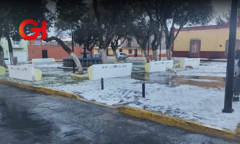 Las calles de Huamantla, de blanco por granizo