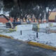 Las calles de Huamantla, de blanco por granizo