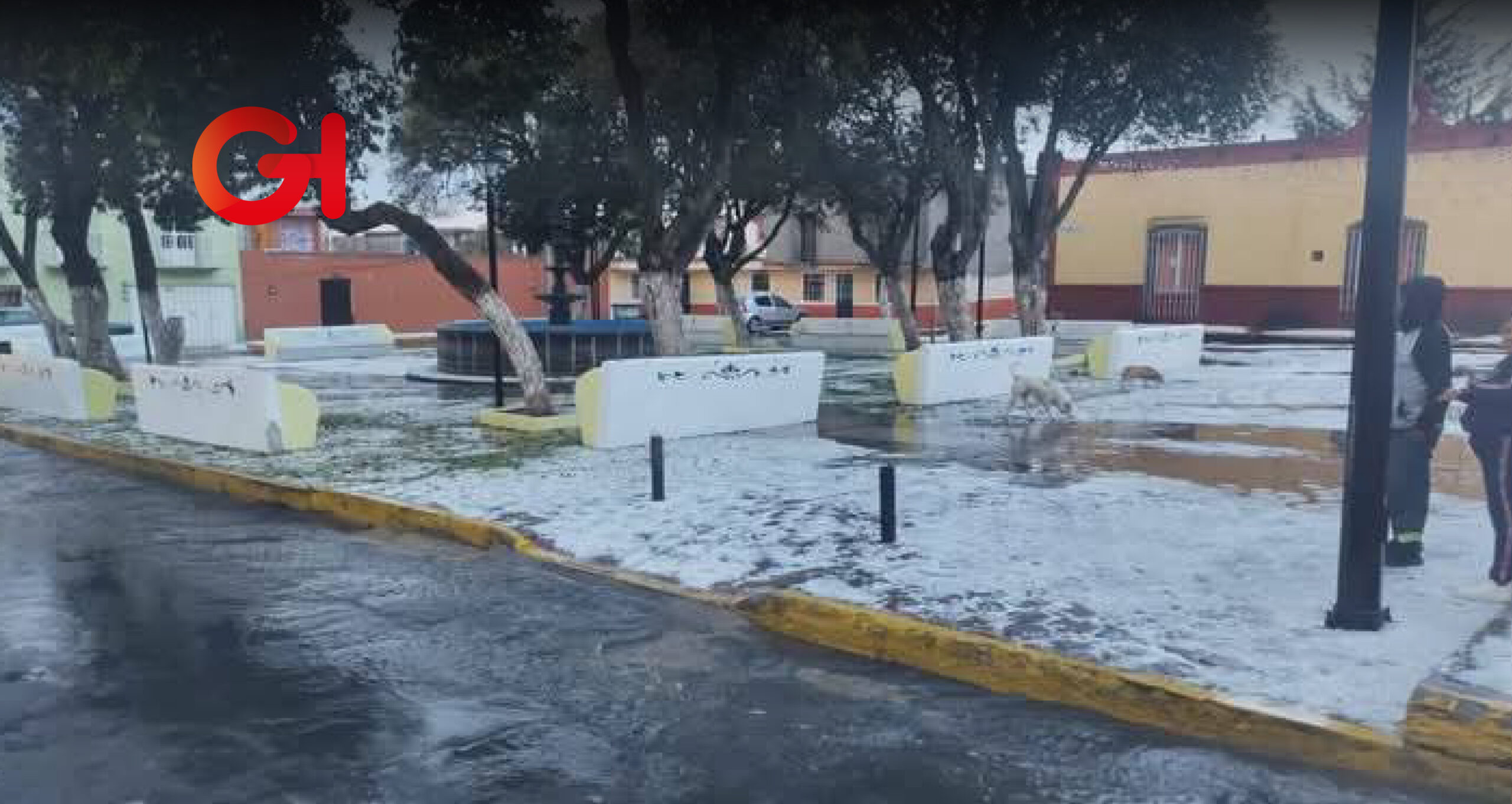 Las calles de Huamantla, de blanco por granizo